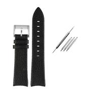 NBCNZCTSAS Gebogene Schnittstelle Leder-Uhrenarmband passend for Hamilton H38735751 H38755751 Leder-Uhrenarmband 20 mm 22 mm weiches Armband for Herren(Black-silver)