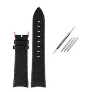 NBCNZCTSAS Gebogene Schnittstelle Leder-Uhrenarmband passend for Hamilton H38735751 H38755751 Leder-Uhrenarmband 20 mm 22 mm weiches Armband for Herren(Black-no clasp)