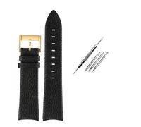 NBCNZCTSAS Gebogene Schnittstelle Leder-Uhrenarmband passend for Hamilton H38735751 H38755751 Leder-Uhrenarmband 20 mm 22 mm weiches Armband for Herren(Black-gold)