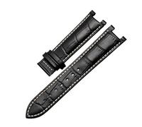 NBCNZCTSAS Gekerbtes Armband for GC, Passform for Guess, Passa, wasserdichtes Lederarmband, 20 mm, 22 x 13 mm, Herren(Black-b-no clasp,20.11mm)