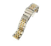 NBCNZCTSAS Glattes und glänzendes Herrenarmband, langlebiges Edelstahl-Uhrenarmband, passend for Breitling-Uhrenzubehör 20/22/24 mm, Silber, Gold, Schwarz(Steel golden,20mm)