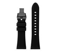 NBCNZCTSAS Großes, weiches Silikonarmband 24 26 mm passend for Panerai Diesel Armband DZ4318 4476 4323 Gummiband Herren Armband Zubehör(Black black Folding,26mm)