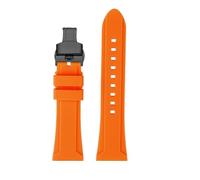 NBCNZCTSAS Großes, weiches Silikonarmband 24 26 mm passend for Panerai Diesel Armband DZ4318 4476 4323 Gummiband Herren Armband Zubehör(Orange black Folding,26mm)