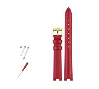 NBCNZCTSAS Lederarmband 14x5mm 16x10mm 12x5mm passend for Gucci GC YA141401 YA141505 Armband gekerbtes Uhrenarmband Damenuhrenkette(Red gold,16x10mm)