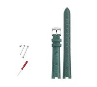 NBCNZCTSAS Lederarmband 14x5mm 16x10mm 12x5mm passend for Gucci GC YA141401 YA141505 Armband gekerbtes Uhrenarmband Damenuhrenkette(Green silver,16x10mm)