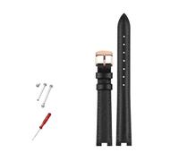 NBCNZCTSAS Lederarmband 14x5mm 16x10mm 12x5mm passend for Gucci GC YA141401 YA141505 Armband gekerbtes Uhrenarmband Damenuhrenkette(Blak rose Gold,14x5mm)