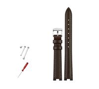 NBCNZCTSAS Lederarmband 14x5mm 16x10mm 12x5mm passend for Gucci GC YA141401 YA141505 Armband gekerbtes Uhrenarmband Damenuhrenkette(Brown silver,14x5mm)