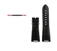 NBCNZCTSAS Lederarmband mit konvexem Ende, passend for Tissot 1853, passend for PRX-Serie, T137.407, T137.410, Herrenarmband, Armband, 26 x 12 mm(A-black no clasp)