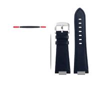 NBCNZCTSAS Lederarmband mit konvexem Ende, passend for Tissot 1853, passend for PRX-Serie, T137.407, T137.410, Herrenarmband, Armband, 26 x 12 mm(B-blue silver clasp)