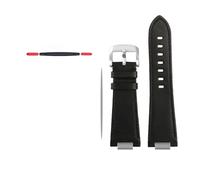 NBCNZCTSAS Lederarmband mit konvexem Ende, passend for Tissot 1853, passend for PRX-Serie, T137.407, T137.410, Herrenarmband, Armband, 26 x 12 mm(B-black silver clasp)