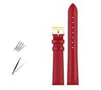 NBCNZCTSAS Modisches Lederarmband for Uhren, passend for Armani, passend for Timex, passend for Gucci, passend for Fossil, passend for Casio, Uhrenarmband for Damen, 10, 12 mm, 14 mm, 16 mm, 18 mm(Red