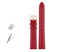 NBCNZCTSAS Modisches Lederarmband for Uhren, passend for Armani, passend for Timex, passend for Gucci, passend for Fossil, passend for Casio, Uhrenarmband for Damen, 10, 12 mm, 14 mm, 16 mm, 18 mm(Red