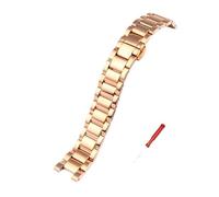 NBCNZCTSAS Notch Edelstahl-Uhrenarmband, passend for Rossini, passend for GC, passend for MK, passend for Three-Eye MK6985, Damen-Armband, 16 x 8 mm, 18 x 10 mm, 20 x 11 mm(Rose Gold,16.8mm)