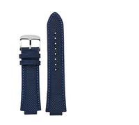 NBCNZCTSAS Passend for Casio Edifice Uhrenarmband EFB-680 ECB-10PB/DP/YD/HR GST-B400 26 x 14 mm 26 x 12 mm konvexes Herren-Armband aus Nylon und Leder(Blue pin,26.12mm)