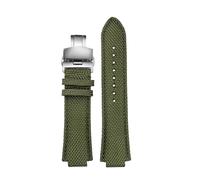NBCNZCTSAS Passend for Casio Edifice Uhrenarmband EFB-680 ECB-10PB/DP/YD/HR GST-B400 26 x 14 mm 26 x 12 mm konvexes Herren-Armband aus Nylon und Leder(Army green Folding,26.12mm)