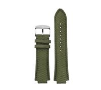 NBCNZCTSAS Passend for Casio Edifice Uhrenarmband EFB-680 ECB-10PB/DP/YD/HR GST-B400 26 x 14 mm 26 x 12 mm konvexes Herren-Armband aus Nylon und Leder(Army green pin,26.12mm)