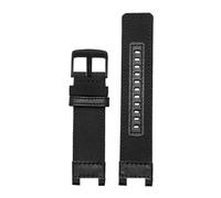 NBCNZCTSAS Passend for Casio Fit For G-SHOCK GST-W120L S130L S310 GST-B100 Canvas-Nylon-Uhrenarmband Atmungsaktives Armband mit Kerbe Herrenzubehör 24 mm Werkzeuge(Black black)