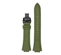 NBCNZCTSAS Passend for Casio, passend for Tissot, passend for Teel Ocean Heart Edifice SeriesEFB-680 ECB-10D, erhöhtes schwarzes Nylon-Canvas-Armband mit Dornschließe(B-army green-black)