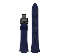 NBCNZCTSAS Passend for Casio, passend for Tissot, passend for Teel Ocean Heart Edifice SeriesEFB-680 ECB-10D, erhöhtes schwarzes Nylon-Canvas-Armband mit Dornschließe(B-blue-black)