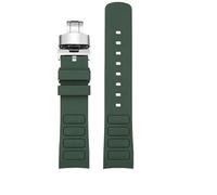 NBCNZCTSAS Passend for Mido Helmsman Uhrenarmband M049.526.17/11. Passend for Television TW. Gebogenes Schnellverschluss-Uhrenarmband aus Silikonkautschuk for Herren, 22 mm(B-green-silver)