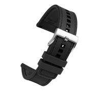 NBCNZCTSAS Passend for Omega, passend for Rolex Water Ghost World, passend for Tudor, passend for Casio, Uhrenarmband, Leder, Gummi, wasserdichtes Silikon-Uhrenarmband, 22 mm, Universal-Armband(Black-