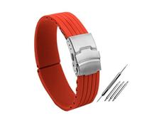 NBCNZCTSAS Silikon-Gummi-Armband, passend for Fossil, Fit for Armani, Fit for Omega, 16 mm, 18 mm, 20 mm, 22 mm, 24 mm, wasserdichtes Gummi-Herrenarmband(Black 01,22mm)