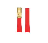 NBCNZCTSAS Silikonkautschuk-Uhrenarmband, passend for Rolex, passend for Daytona, passend for Submariner Yacht Master, 20 mm, einfarbig, schwarz, blau, rot, grün, weiß, braun(Red-gold)