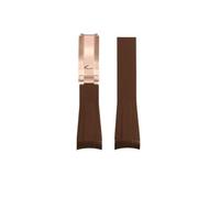 NBCNZCTSAS Silikonkautschuk-Uhrenarmband, passend for Rolex, passend for Daytona, passend for Submariner Yacht Master, 20 mm, einfarbig, schwarz, blau, rot, grün, weiß, braun(Brown-rose gold)