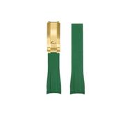 NBCNZCTSAS Silikonkautschuk-Uhrenarmband, passend for Rolex, passend for Daytona, passend for Submariner Yacht Master, 20 mm, einfarbig, schwarz, blau, rot, grün, weiß, braun(Green-gold)