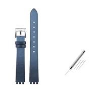 NBCNZCTSAS Stil Seidenleder-Uhrenarmband passend for Swatch-Serie LP131 LW143 YSS317G LK292G YSS306 Damenmode-Armband(Blue-silver)