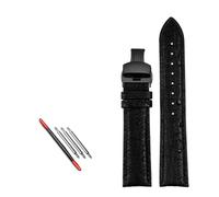 NBCNZCTSAS Straußenleder Passend for IWC Passend for Bertolfino Passend for Portugiesisch Passend for Chronographen-Armbanduhr Passend for Green Sea King Armband Lederarmband 20(A-black-black,20mm)