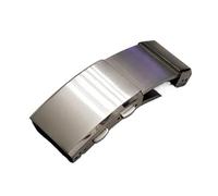 NBCNZCTSAS Verstellbare Uhrenschließe aus 316L-Edelstahl, passend for Seiko, passend for Citizen-Band, Verschluss, Metall, polierter, gebürsteter Knopf(Silver 18mm)