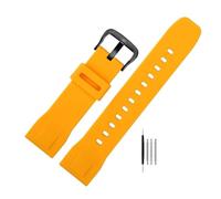NBCNZCTSAS Wasserdichtes Ersatzarmband passend for Casio PRG-600YB, weiches Silikonarmband for PRG-650 PRW-6600, Sport-Gummiuhr, 24 mm(Orange BK)