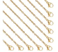 NBEADS 10 Stränge 53 cm Slider Halskette Ketten, 304 Edelstahl verstellbare Kabelkette Halskette 2mm dünne Halskette Glied Kabelkette Kreuzketten für Halskette Herstellung Armband Verlängerung, golden