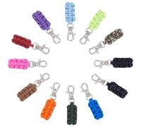 NBEADS 12 Stk. 12 Farben Geflochtener Seil-Schlüsselanhänger, Schlüsselanhänger mit Karabinerhaken Lanyard Schlüsselanhänger für Rucksäcke Zelte Trolley-Koffer Reisekoffer Jacken