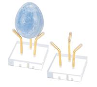 nbeads 2 Sätze Gold Metall Arm Display Stand, Kristall Rock Display-Ständer Staffelei mit Acrylsockel für Kristallkugel Eier Mineral Geoden Rock, 6x6x6.4cm