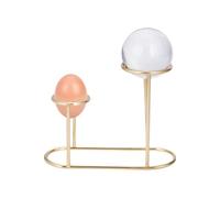 nbeads 2 Stk. Metall Kristallkugel Display Ständer, 16x6x12cm Legierung Doppelkugelhalter Basis für Kristall Edelstein Mineral Achat Kugeln, Goldene