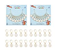 nbeads 20 Stück Nummer 0~9 Maschenmarkierer, Legierungs Emaille Zahlen Stichmarkierer Charms Flach Rund Abnehmbarer Verriegelungsstich Marker Zum Stricken Weben Nähen Zubehör Quilten, Weiß