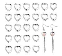 nbeads 200 Stück Hohlen Herzrahmen, Antik Silber tibetischen Stil Herz lose Perlen Metall Herz Anhänger Charms für DIY Handwerk Armband Armbänder Halskette Schmuck Machen, Loch: 1mm