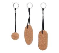 nbeads 3 Stück 3 Stile Schwimmende Kork-Schlüsselanhänger, Runder/Ovaler/Rechteckiger Schwebender Schlüsselanhänger Aus Holz Mit Eisenring Für Taschendekoration