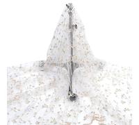 NBEADS 3 Yards Floral Mesh Spitze Stoff, 130cm Breite Organza bestickter Tüll-Stoff Blumen Blätter Rebe Spitze Trim für DIY Hochzeit Handmade Kleidung Abendkleid Crafts Supplies, Floral White