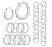 NBEADS 30 Stück 2 Größen Federringe Und Karabiner Schlüsselanhänger Beschläge Aus 304 Edelstahl, Runde Schnellverschluss Schlüsselring Verbinder Feder Karabinerhaken Für DIY Schmuck EDC Zubehör