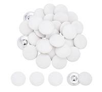 NBEADS 30 Stück PU Leder überzogene Knöpfe, 2.85cm Metall Schaft Knöpfe 1-Loch Runde Knöpfe Aus Kunstleder für Stricken Polstermöbel Tufting DIY Handarbeit, Weiß
