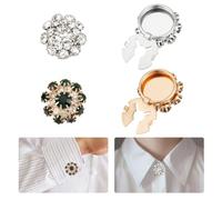 NBEADS 4 Stk. 2 Farben Strass Knöpfe Abdeckung, 21mm Abnehmbare BLUMENNn Ärmel Knopf Clips Schmuck für Kleid Anzug Smoking Shirt Zubehör, Smaragd