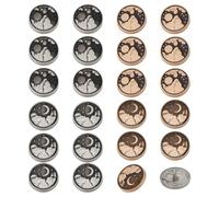 NBEADS 40 Stk. Metall-Knöpfe, Sonne-Mond-Aufdruck Blazer-Knöpfe aus Metall 17.5mm Legierung Emaille Schaft Knöpfe Gravierte Metallknöpfe für Kostüme Nähen DIY Crafts Häkeln Ornament, Platin und Gold