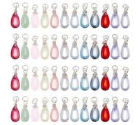 nbeads 48 Stück 12 Farben Geburtsstein-Anhänger, Teardrop Transparent Glas Charms Anhänger Glas Kristall Charms mit Eisen Open Jump Rings für Halskette Ohrringe Armband Schmuck Machen