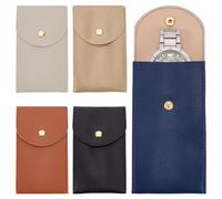 nbeads 5 Stück 5 Farben Uhrenetui Aus Leder, Aufbewahrungstasche Für Einzelne Uhren Kunstleder-Uhren-Reiseetui Tragbare Uhrentasche Für Damen Herren, 13x7.3cm