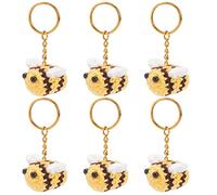 nbeads 6 Stück Häkeln Biene Schlüsselanhänger, Stricken 3D Kawaii Hummele Schlüsselanhänger Nette Auto Schlüsselring Charm Handgemachter Schlüsselanhänger Zubehör Geldbörse Anhänger Für Tasche