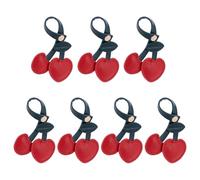 nbeads 7 Stück Leder Kirsche Schlüsselanhänger,Kirsche Geldbörse Charme Obst Schlüsselanhänger Anhänger Für Handtaschen Einkaufstasche Zubehör Auto Schlüssel Anhänger, Rot