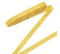 NBEADS 7m Gold Jacquard Floral Bänder Trim, 1cm Breite Polyester Jacquard Boho Gewebte Borte Flache Kleidung Zubehör für Verpackung und Kleidung Verschönerung Dekoration
